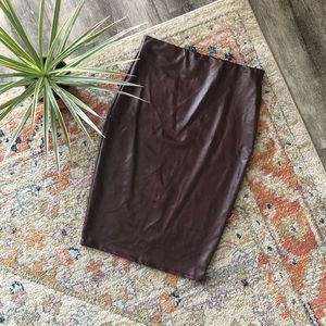 Pleather Pencil Skirt